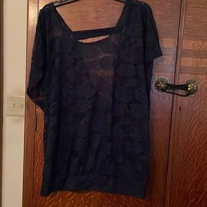 Torrid Navy Lace Over lay Blouse